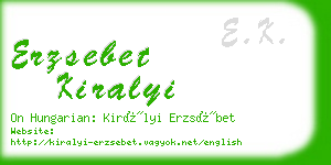 erzsebet kiralyi business card